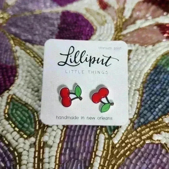 🍒Lilliput Handmade Cherry Earrings - Picture 1 of 1